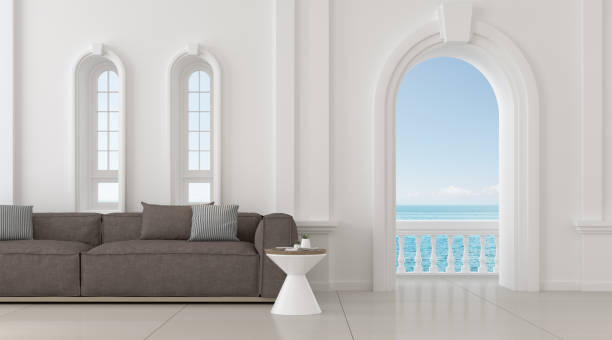 Viewoflivingroominmediterraneanstylewitharchwindowdesignclassicdetailsroomwith dream house energy Dream house energy